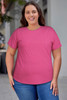 Rose Plus Size Ribbed Knit T-shirt