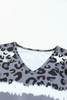 Gray Tie Dye Leopard Patchwork Short Sleeve Top