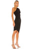 Black One-shoulder Short Sleeve Ruched Bodycon Dress