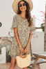 Leopard Print Ruffled Short Sleeve Mini Dress