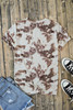 Brown Blank Apparel- Bleached Tie-dye Print Short Sleeve Top