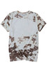 Brown Blank Apparel- Bleached Tie-dye Print Short Sleeve Top