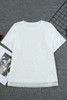 White Sequin Casual Short Sleeve T Shirt