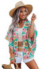 Green Vacay Floral Print Kimono