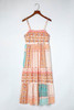 Multicolor Boho Patchwork Print Square Neck Sundress