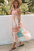 Multicolor Boho Patchwork Print Square Neck Sundress Multicolor Boho Patchwork Print Square Neck Sundress