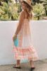 Multicolor Boho Patchwork Print Square Neck Sundress Multicolor Boho Patchwork Print Square Neck Sundress