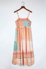 Multicolor Boho Patchwork Print Square Neck Sundress