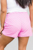 Pink Plaid High Waisted Athletic Shorts