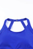 Blue Strappy Halterneck Skirt Style One Piece Swimsuit