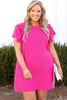 Rose Plus Size Ruffle Sleeve Mini Dress