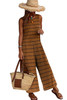 Brown Striped Sleeveless Wide Leg Jumpsuit