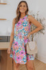 Multicolor Round Neck Sleeveless Floral Mini Dress