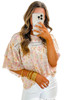 Multicolor Floral Print Wide Ruffle Sleeves Blouse