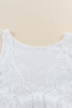 White Lace Crochet Patchwork Sleeveless Long Dress