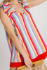 Multicolor Striped V Neck Ruffle Straps Tank Top