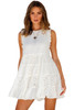 White Frill Trim Sleeveless Babydoll Dress