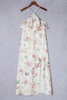 White Floral Slit Ruffled Halterneck Maxi Dress