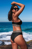 Black Rose Leopard Mesh Trim 2pcs Bikini Swimsuit Black Rose Leopard Mesh Trim 2pcs Bikini Swimsuit