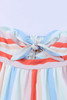 Multicolor Striped Tie Decor Strapless Tiered Maxi Dress