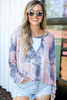 Blue Tie-dye Pullover Sweatshirt