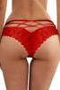 Red Strappy Crisscross Floret Lace Pantie