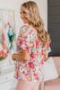 Multicolor Watercolor Floral Square Neck Ruffle Sleeve Blouse Multicolor Watercolor Floral Square Neck Ruffle Sleeve Blouse
