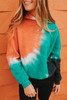 Colorblock Tie-dye Hoodie For Women