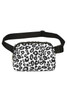 Black Leopard Print Buckle Canvas Chest Bag 20*5*14cm