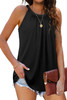 Black Pleated Round Neck Loose Sleeveless Top Black Pleated Round Neck Loose Sleeveless Top