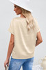 Apricot Solid Color Short Sleeve T Shirt