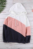 Multi Color block Drawstring Hoodie For Women