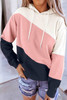 Multi Color block Drawstring Hoodie For Women