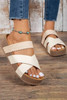 Beige Braided Detail Criss Cross Platform Slippers Beige Braided Detail Criss Cross Platform Slippers