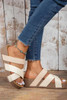 Beige Braided Detail Criss Cross Platform Slippers Beige Braided Detail Criss Cross Platform Slippers