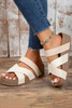 Beige Braided Detail Criss Cross Platform Slippers Beige Braided Detail Criss Cross Platform Slippers
