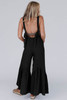 Black Wide Leg Ruffle Jumpsuit