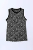 Black Leopard Print Round Neck Tank Top