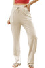 Apricot Drawstring Waist Pocketed Knit Pants