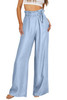 Sky Blue High Waist Pocketed Wide Leg Tencel Jeans