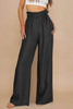 Black High Waist Pocketed Wide Leg Tencel Jeans