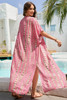 Pink Bohemian Tie Dye Oversize Long Kimono Pink Bohemian Tie Dye Oversize Long Kimono