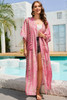 Pink Bohemian Tie Dye Oversize Long Kimono Pink Bohemian Tie Dye Oversize Long Kimono