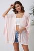 Pink Sheer Lightweight Knit Long Sleeve Cardigan