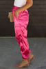 Rose Satin Pocketed Drawstring Elastic Waist Pants