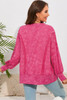 Rose Acid Wash Relaxed Fit Seamed Pullover Sweatshirt with Slits