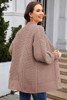 Khaki Buttoned Front Drop Shoulder Knitted Cardigan