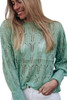 Green Sheer Knitted Pointelle Sweater Green Sheer Knitted Pointelle Sweater