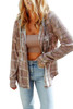 Purple Plaid Contrast Hooded Drawstring Shacket