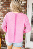 Rose Exposed Seamed High Low Raw Edge Sweatshirt